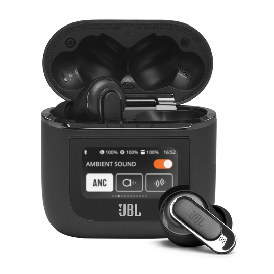 JBL Tour Pro 2 - Black - True wireless Noise Cancelling earbuds - Hero